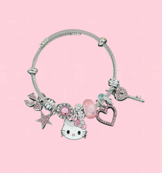 Pink Paws- Charm Bracelets